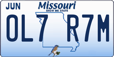 MO license plate OL7R7M