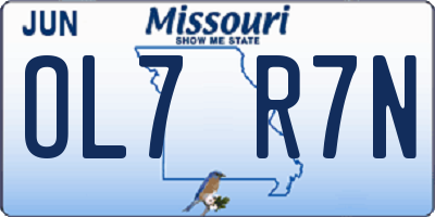 MO license plate OL7R7N