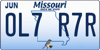 MO license plate OL7R7R