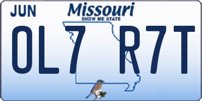 MO license plate OL7R7T