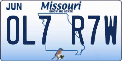MO license plate OL7R7W