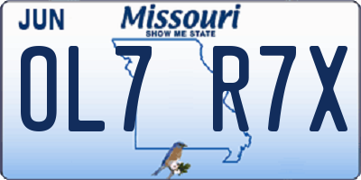 MO license plate OL7R7X
