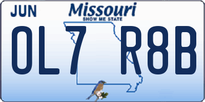 MO license plate OL7R8B