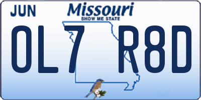 MO license plate OL7R8D