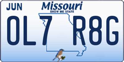MO license plate OL7R8G