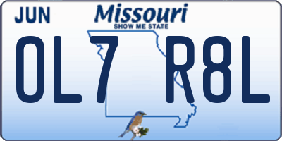 MO license plate OL7R8L