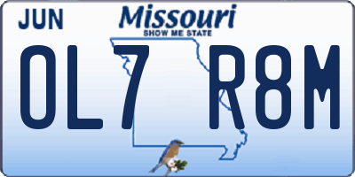 MO license plate OL7R8M