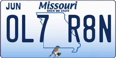 MO license plate OL7R8N