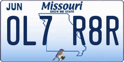 MO license plate OL7R8R
