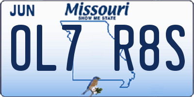 MO license plate OL7R8S
