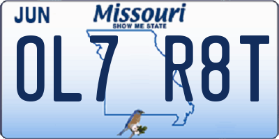 MO license plate OL7R8T