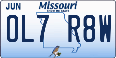 MO license plate OL7R8W