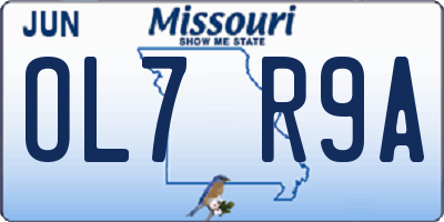 MO license plate OL7R9A