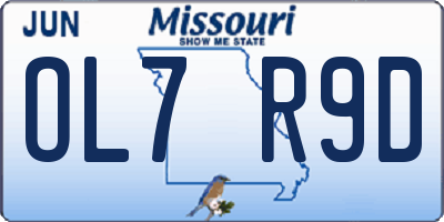 MO license plate OL7R9D