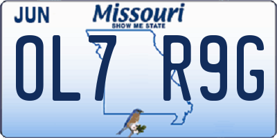 MO license plate OL7R9G