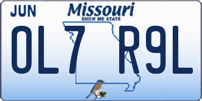MO license plate OL7R9L
