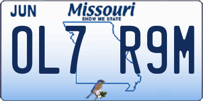 MO license plate OL7R9M