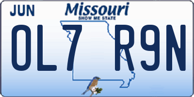 MO license plate OL7R9N