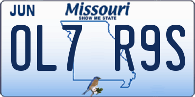 MO license plate OL7R9S