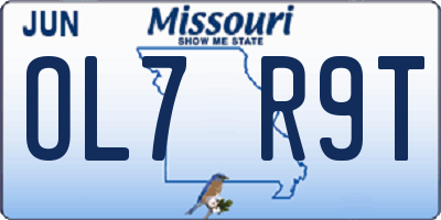 MO license plate OL7R9T