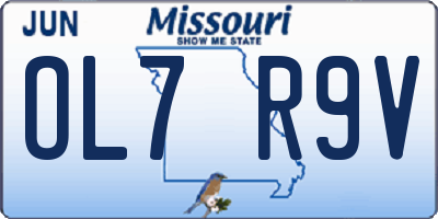 MO license plate OL7R9V