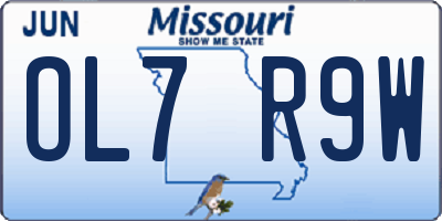 MO license plate OL7R9W
