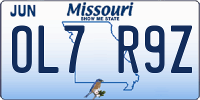 MO license plate OL7R9Z