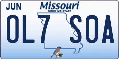 MO license plate OL7S0A