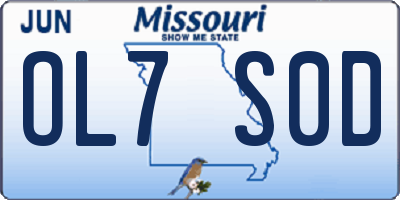 MO license plate OL7S0D