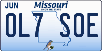 MO license plate OL7S0E