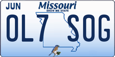 MO license plate OL7S0G
