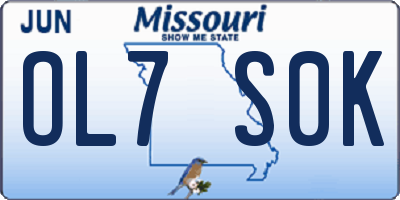 MO license plate OL7S0K