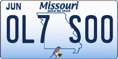 MO license plate OL7S0O