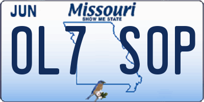 MO license plate OL7S0P