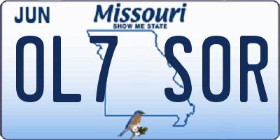 MO license plate OL7S0R