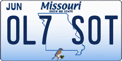 MO license plate OL7S0T