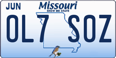 MO license plate OL7S0Z