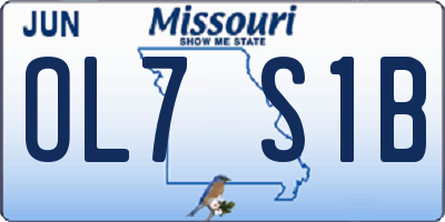 MO license plate OL7S1B