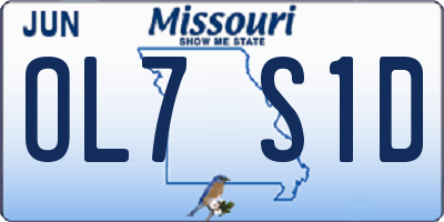 MO license plate OL7S1D