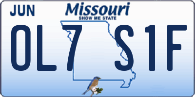 MO license plate OL7S1F