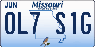 MO license plate OL7S1G