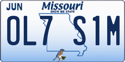 MO license plate OL7S1M