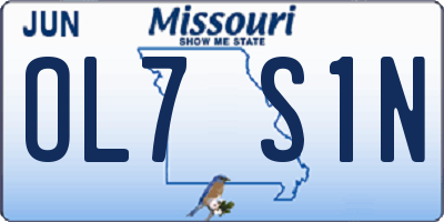 MO license plate OL7S1N
