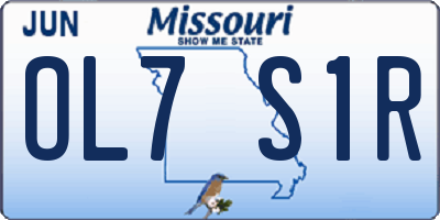 MO license plate OL7S1R