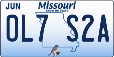 MO license plate OL7S2A