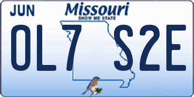 MO license plate OL7S2E