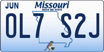 MO license plate OL7S2J