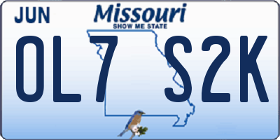 MO license plate OL7S2K