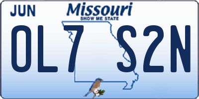 MO license plate OL7S2N
