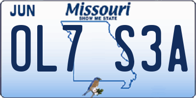 MO license plate OL7S3A